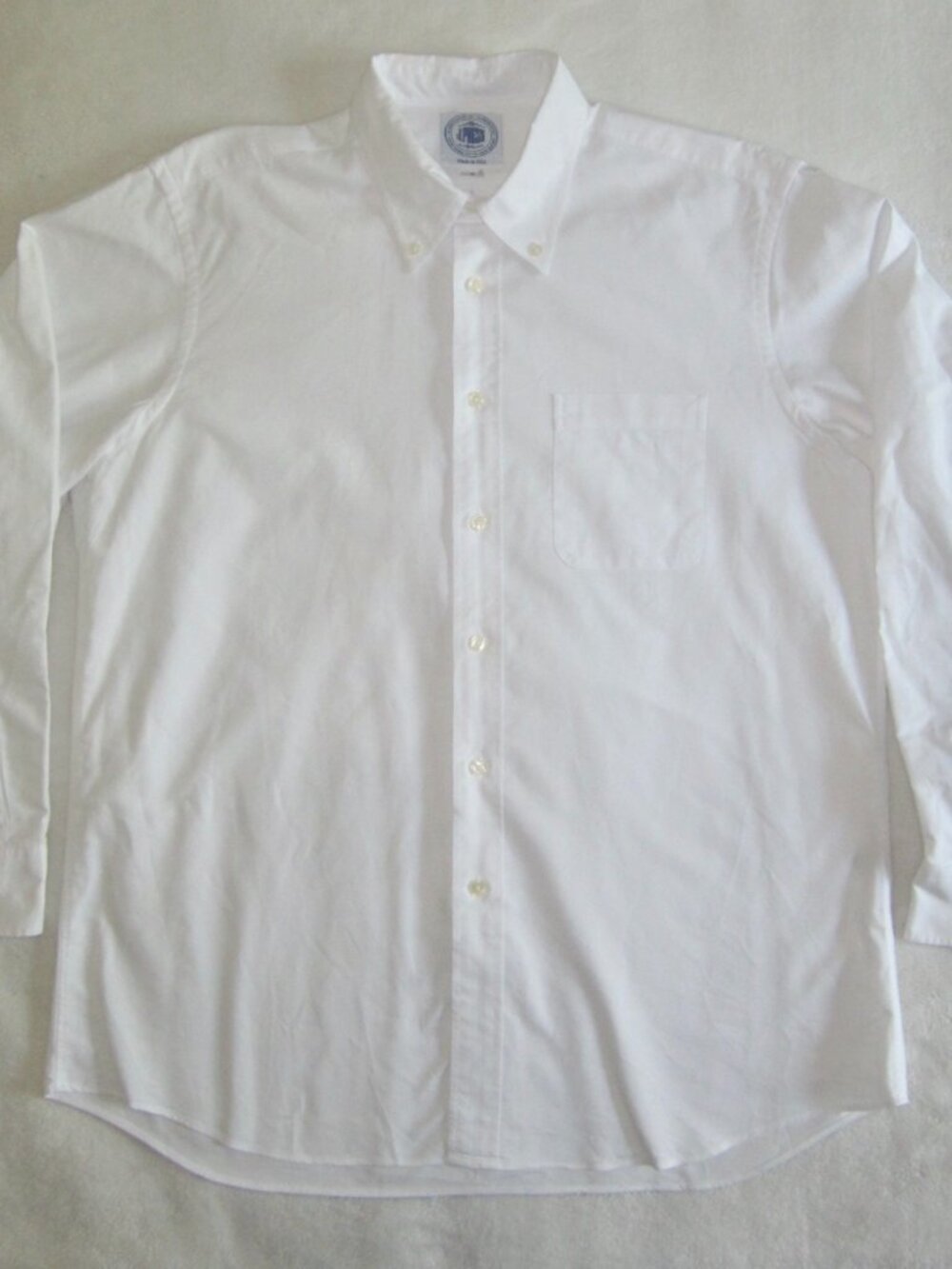 J PRESS Made in USA White Oxford Cloth Button Down Shirt Men's Large - Picture 2 of 10
